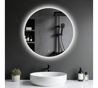 Archaluxe Specchio Bagno Rotondo LED: Specchio Tondo Retroilluminato - Specchio Bagno con Luce 50cm, 3 Colori Luce, Dimmerabile, IP44 Vetro di Sicurezza Infrangibile
