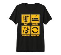 Archeologia Eat Sleep Archaeology Ripetitore Maglietta Premium