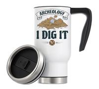 Archeology I Dig It divertente pala scavare arte sottovuoto termica tazza da caffè da viaggio 480 ml bianco