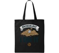 Archeology I Dig It Funny Shovel Digging Art - Borsa tote in cotone ecologico naturale nero, Nero , Taglia unica