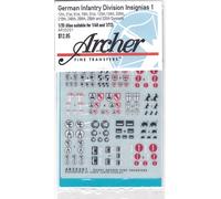 ARCHER AR35201 - GERMAN INFANTRY DIVISION INSIGNIAS 1 - 1/35 DRY TRANSFERS