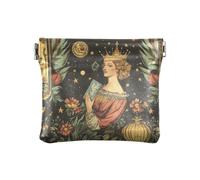 Archer Tarocchi PU pelle piccola moneta impermeabile carta chiave organizzatore per ragazze signore borsa, Regal Queen Ornate Decor, 1 size, moderno