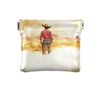 Archer Tarocchi PU pelle piccola moneta impermeabile carta chiave organizzatore per ragazze signore borsa, Western Cowboy Star Vasto Deserto, 1 size, moderno