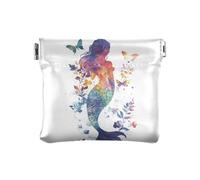 Archer Tarocchi PU pelle piccola moneta impermeabile carta chiave organizzatore per ragazze signore borsa, Art Sirene Bianco, 1 size, moderno