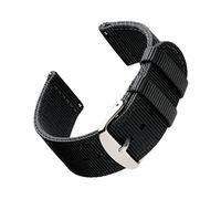 Archer Watch Straps - Cinturini in Nylon Premium a Sgancio Rapido (Nero, 20mm)