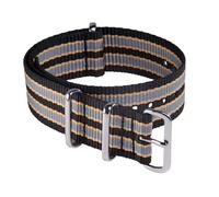 Archer Watch Straps - Cinturini NATO in Nylon Classici (Nero, Grigio e Giallo, 22mm)