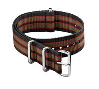 Archer Watch Straps - Cinturini NATO in Nylon Classici (Nero, Rosso e Verde, 20mm)