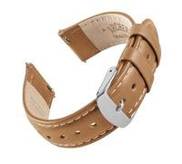 Archer Watch Straps - Cinturini per Orologi a Sgancio Rapido in Pelle Pieno Fiore (Cammello Marrone Chiaro/Cucitura Bianco Naturale, 22mm)