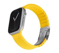 Archer Watch Straps - Cinturini Su Misura in Silicone per Apple Watch (Giallo Napoli, Chiusura Argento, 40/41/42mm)