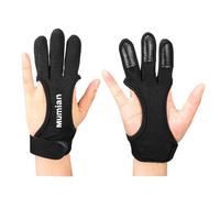 Archery Gloves Women - Compound Recurve Bow Accessories, Archery Finger Tabs 3 Fingers Protection Guard For Hunting Practice Outdoor Target Training Both Hands Wearable Black