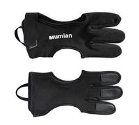 Archery Gloves Women - Compound Recurve Bow Accessories, Archery Finger Tabs 3 Fingers Protection Guard For Hunting Practice Outdoor Target Training Both Hands Wearable Black