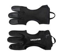 Archery Gloves Women - Compound Recurve Bow Accessories, Archery Fingertip Protector 3 Finger Safety Guard for Hunting Practice Target Outdoor Range Gear Both Hands Black Comfortable