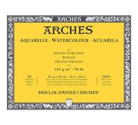 Arches 1795080 - Blocco per acquerelli, in legno, bianco, 41 x 31 cm, 20 fogli, 185 g/m²