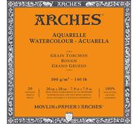 Arches Aquarelle 100% Spessore 300g Blocco Incollaggio 4L 20x20 20 Fogli Bianco Naturale, Carta, unità