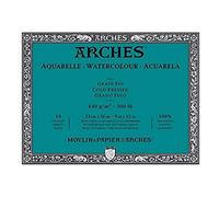 Arches Blocco 4 Lati carta acquerello bianco naturale 23 x 31 cm bianco