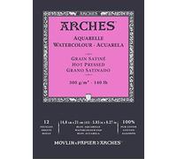 Arches- Blocco Enc 14,8x21 12H Aquarelle 100% Satin 300g Blanc Nat, Colore Bianco, A1795095