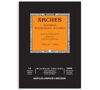 Arches Blocco Per Acquerello Incollato 1 Lato (12 Fogli) - Grana Torchon - 300 G/Mq - A3