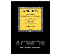 Arches Blocco Per Acquerello Incollato 1 Lato (15 Fogli) - Grana Torchon - Bianco Naturale 185G/Mq - A3