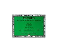 Arches Blocco Per Acquerello Incollato 4 Lati (20 Fogli) - Grana Fina - 300 G/Mq - 18X26 cm