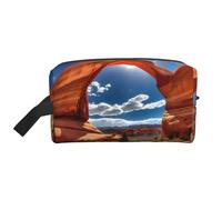 Arches National Park-Borsa da toilette con stampa standard da donna, borsa da toilette da viaggio spaziosa borsa cosmetica per uomo, bianco, Taglia unica