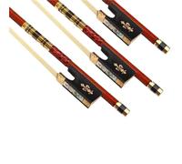 Archetti Per Violino Professionali Arco Per Violino Floreale Fatto A Mano Con Filo Doro Arco Rotondo Legno Di Sandalo Rosso Naturale Grado Prestazione(1-8 Size)