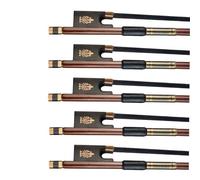 archetto violino 5 Pezzi/1 Set 4/4 Arco Per Violino Bastone Rotondo EbonyPattern Intarsio Filo Dorato E Avvolgimento In Seta Nera Arco Avanzato