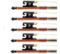 archetto violino 5 pz/1 confezione 4/4 Violino Pernambuco Archi Rotondi Bastone Crine Corno Viti Intarsio Risposta Veloce