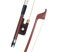 archetto violino Bastone Rotondo In Capelli Bianchi Con Fiocco Per Contrabbasso Verticale In Legno Brasiliano Da 1/4