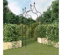 Archi da giardino, 2 pezzi, nero, 120 x 38 x 260 cm, in acciaio con punte decorative, arco per traliccio verniciato a polvere come arco appuntito per rose e piante rampicanti per esterni