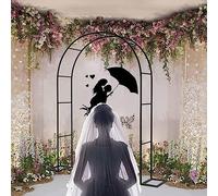 Archi da giardino in metallo per matrimoni e uso esterno, da 120 cm a 350 cm, ideale per piante rampicanti, decorazione per cerimonie, disponibile in bianco e nero, 3,5 m x 2,2 m