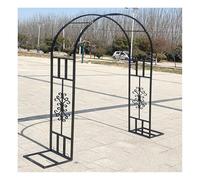 Archi da giardino in metallo, pergolato, decorazione e abbellimento rampicante, supporto for piante da interno ed esterno, for prato del cortile(Black,2.6x2.3x0.4m)