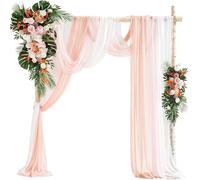 Archi floreali artificiali con rose per matrimoni (confezione da 5) 2 ghirlande floreali angolari e 3 tessuti drappeggiati perfetti per cerimonie e decorazioni