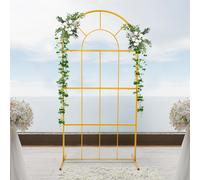 Archi nuziali in metallo dorato 2x1m per cerimonia 3,3x6,6 piedi Supporto per sfondo per arco nuziale Supporto per arco per palloncini dorati