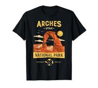 Archi Parco Nazionale Delicato Arco Vintage Utah Retro Escursioni Maglietta