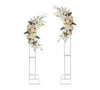 Archi per matrimoni bianchi, 2 supporti floreali da 2,1 e 1,9 m | Supporto per palloncini, base da 50 x 30 cm, design staccabile, per matrimoni e anniversari