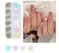 Archi per nail art Charms Nail Art pietre arbusti e perline cuore fascino farfalla charm fiocco