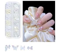 Archi per nail art Charms Nail Art pietre arbusti e perline cuore fascino farfalla charm fiocco