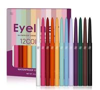 ARCHIDATE Set di 12 colori per eyeliner, impermeabile e setoso, liscio con mina girevole, ad alta pigmentazione e a lunga durata, adatto per pelli sensibili