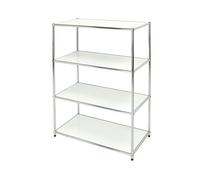 Libreria Easy System - 4 ripiani - acciaio cromato - 80x40x120 cm - bianco - Serena Group