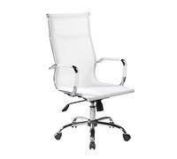 Archimede Dallas Poltrona presidenziale, Rete Traspirante, Bianco, L 54 x P 63 x H 106/116