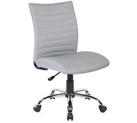 ARCHIMEDE San Francisco Poltrona Operativa, Finta Pelle, Grigio, 48x53x100 cm, ruote