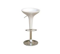 Sgabello bar - ABS/acciaio cromato - 35x45x55/78 cm - bianco - Serena Group