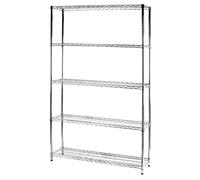Archimede Sistema Componibile, Scaffale Cinque Ripiani, Grigio (Cromato), 121 x 36 x 200 cm