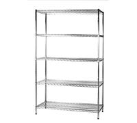 Kit Scaffale libreria espositore 5 ripiani in filo acciaio cromato Archimede cm.