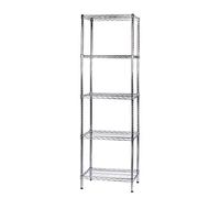 Kit Scaffale libreria espositore 5 ripiani in filo acciaio cromato Archimede cm.