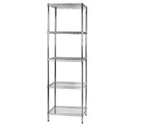 Archimede Sistema Componibile, Scaffale Cinque Ripiani, Grigio (Cromato), 61 x 61 x 200 cm