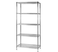 Kit scaffale Archimede - 5 ripiani - acciaio cromato - 60x90x200 cm - Serena Group