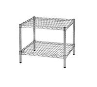 Archimede Sistema Componibile, Scaffale Due Ripiani, Grigio (Cromato), 61 x 61 x 50 cm
