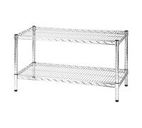 Archimede Sistema Componibile, Scaffale Due Ripiani, Grigio (Cromato), 91 x 46 x 50 cm