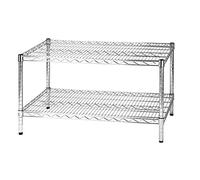 Archimede Sistema Componibile, Scaffale Due Ripiani, Grigio (Cromato), 91 x 61 x 50 cm